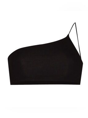 Skin One-Shoulder Black Crop Top